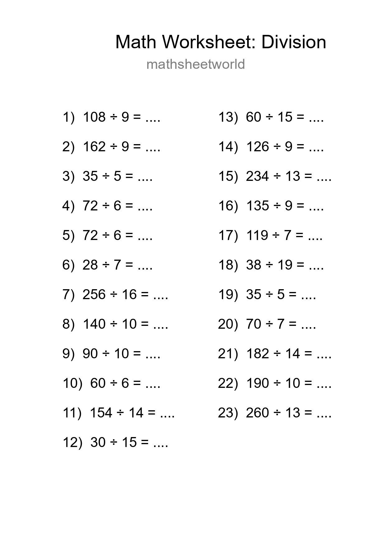 Free 23 Division Math Worksheet For Grade 2 - Part 147
