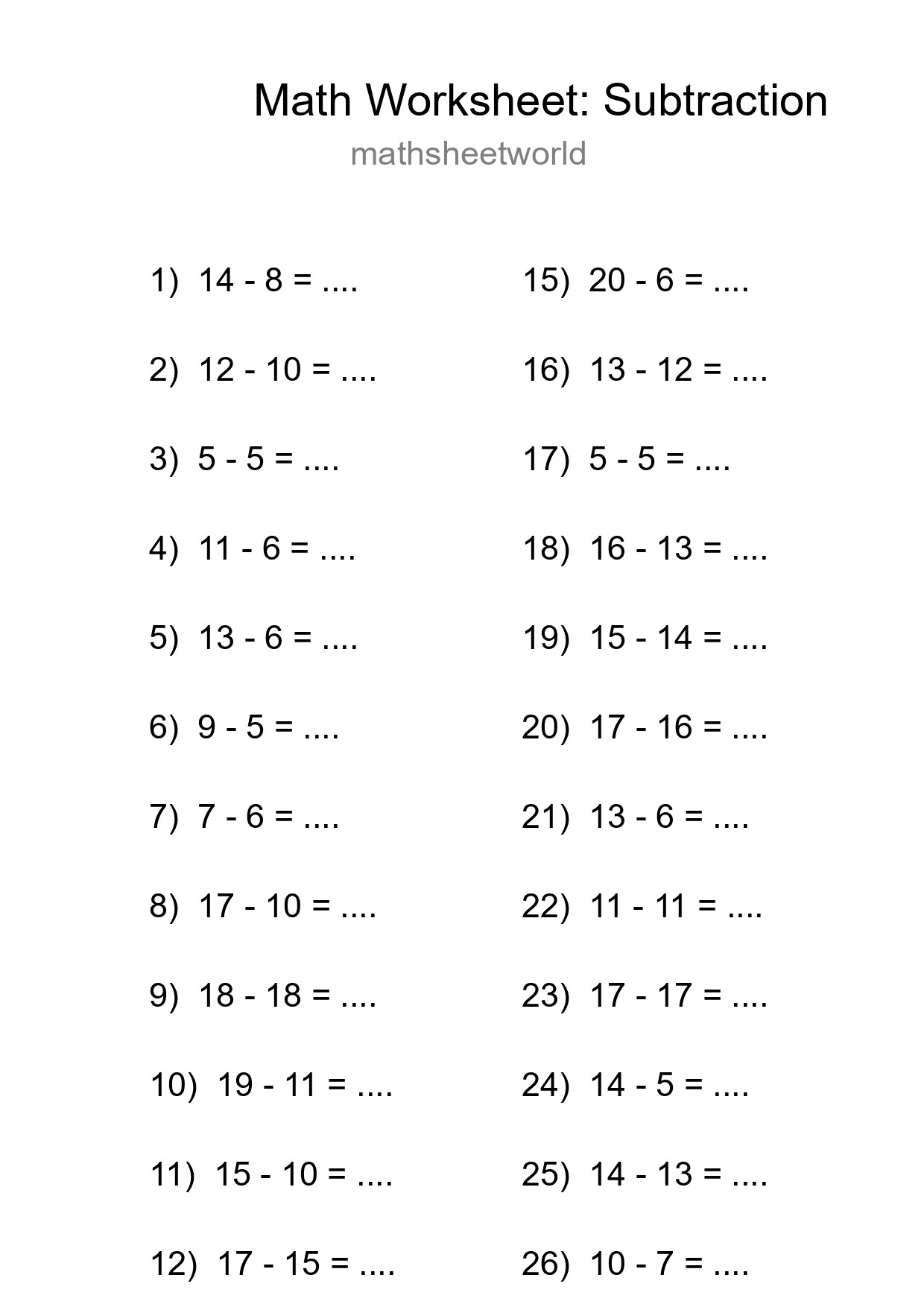Free 27 Subtraction Math Worksheet For Grade 2 - Part 184