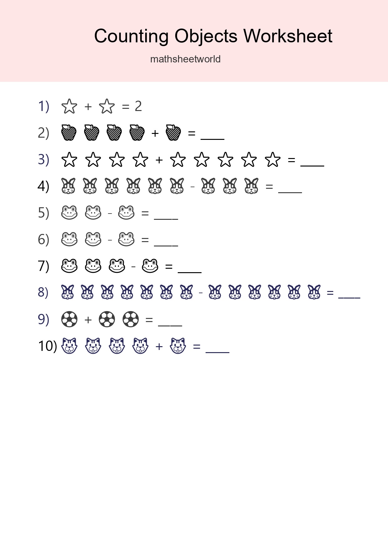 Free Counting Objects Worksheet For Kindergarten - Part 58