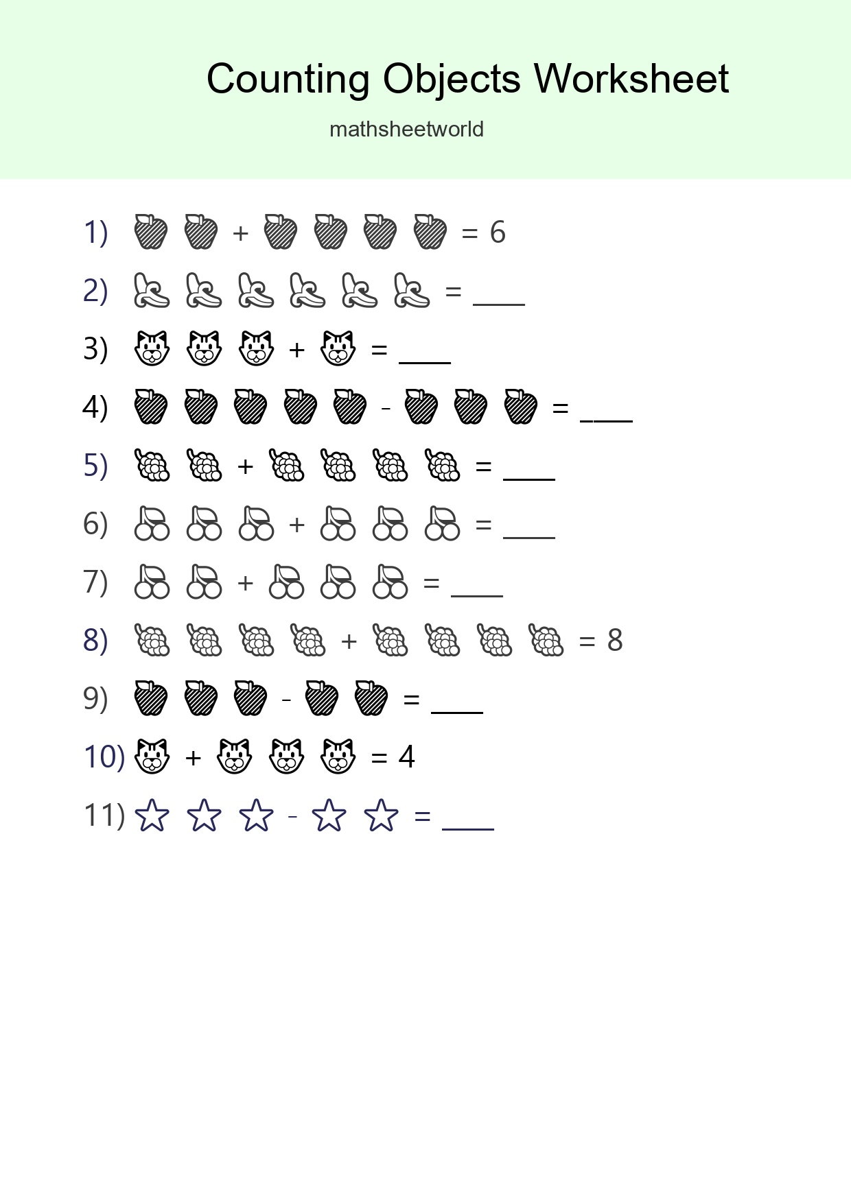 Learn Counting With Pictures Worksheet (Kindergarten) - Part 245