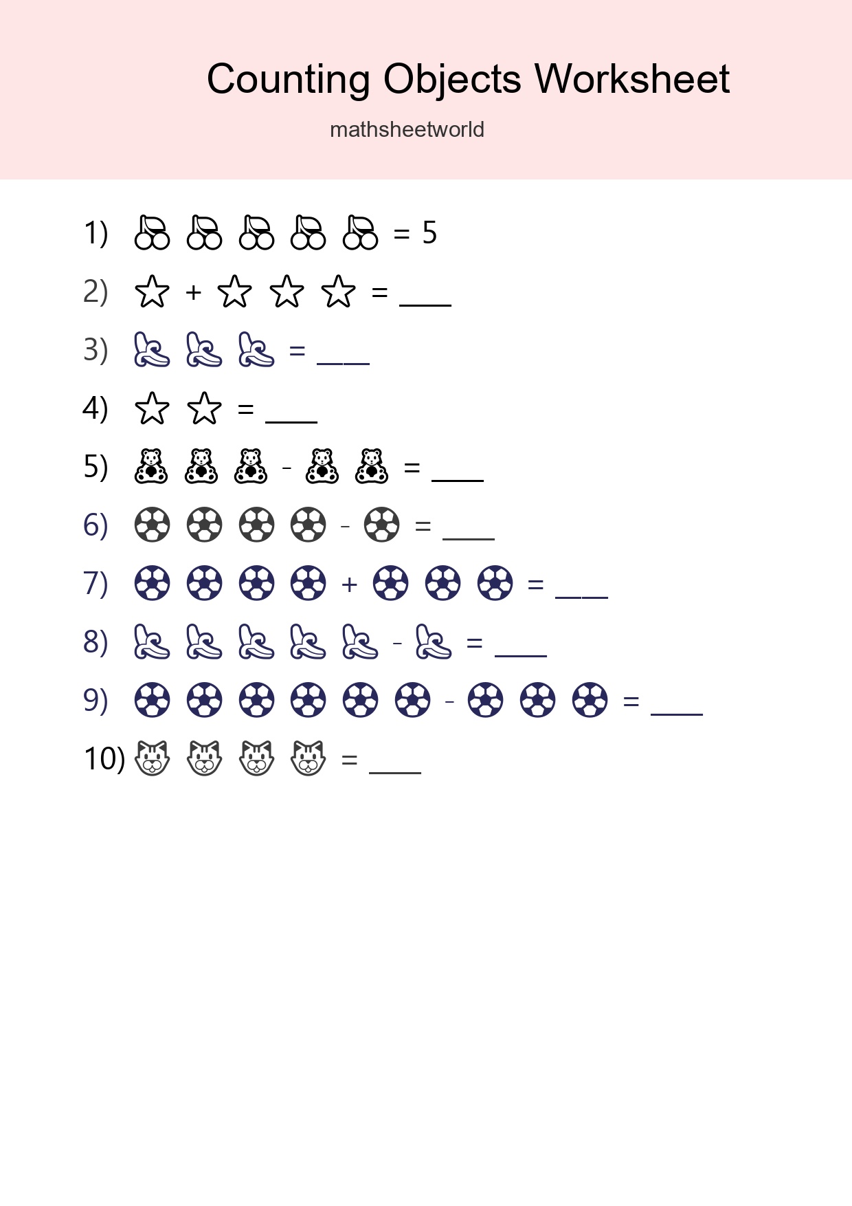 Learn Counting With Pictures Worksheet (Kindergarten) - Part 289