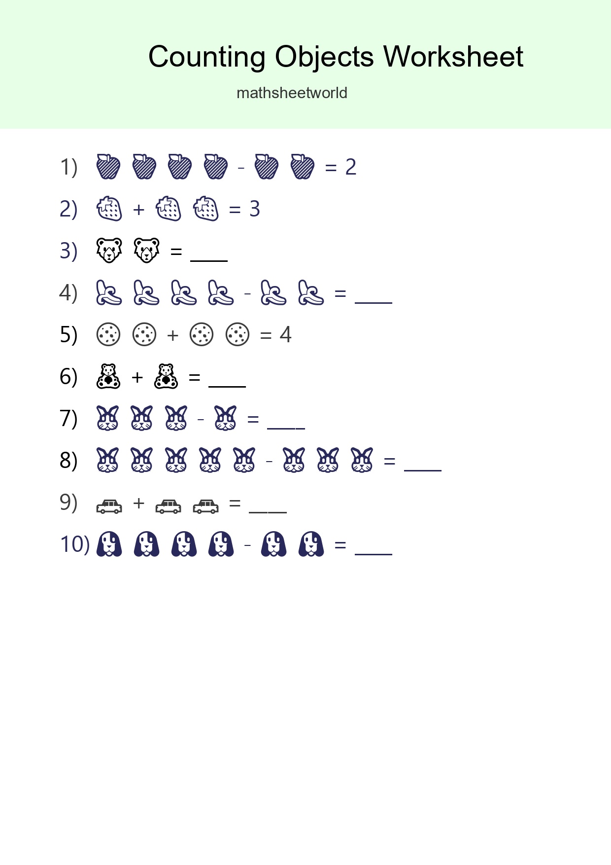 Learn Counting With Pictures Worksheet (Pre-K) - Part 300