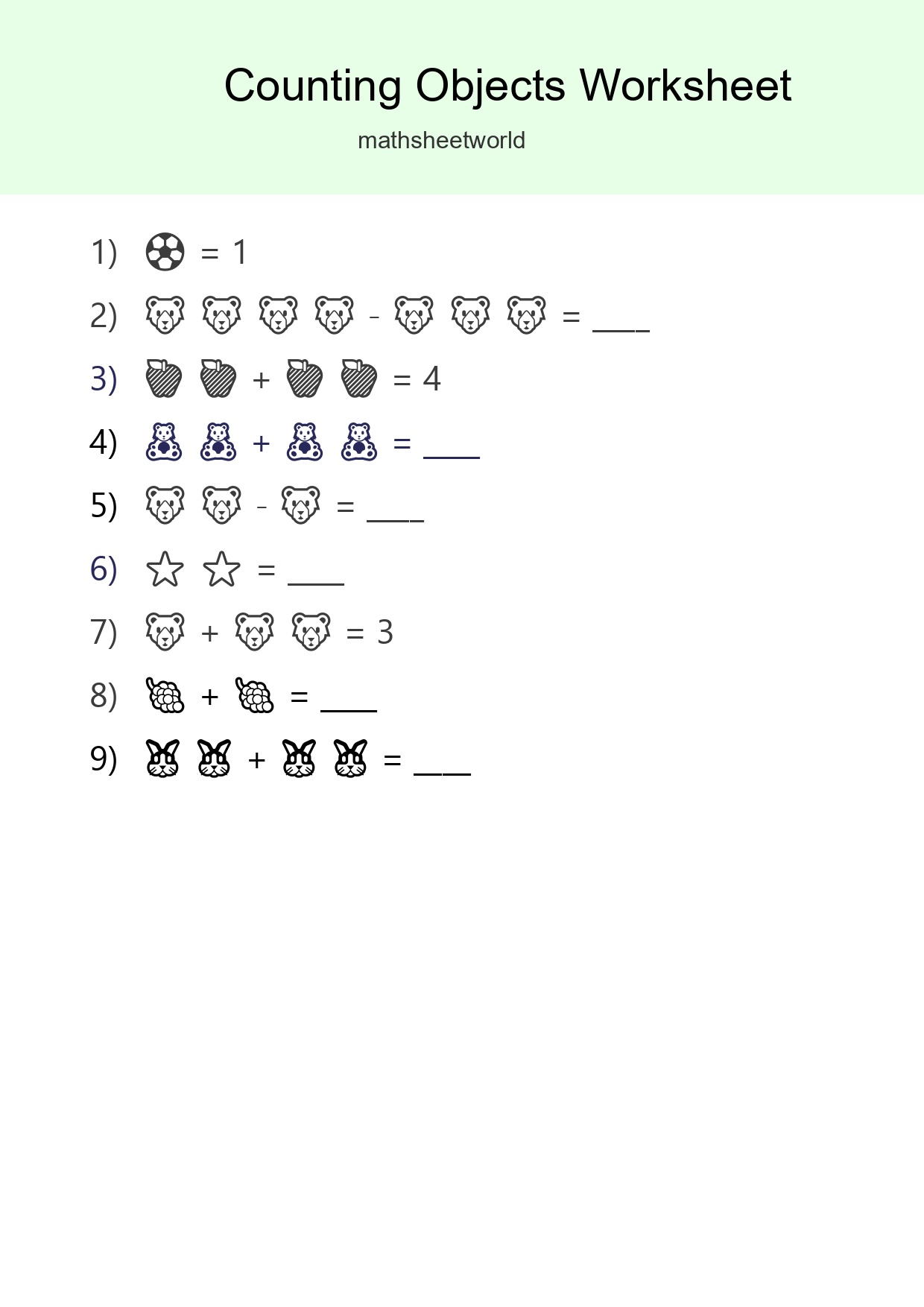 Learn Counting With Pictures Worksheet (Pre-K) - Part 47
