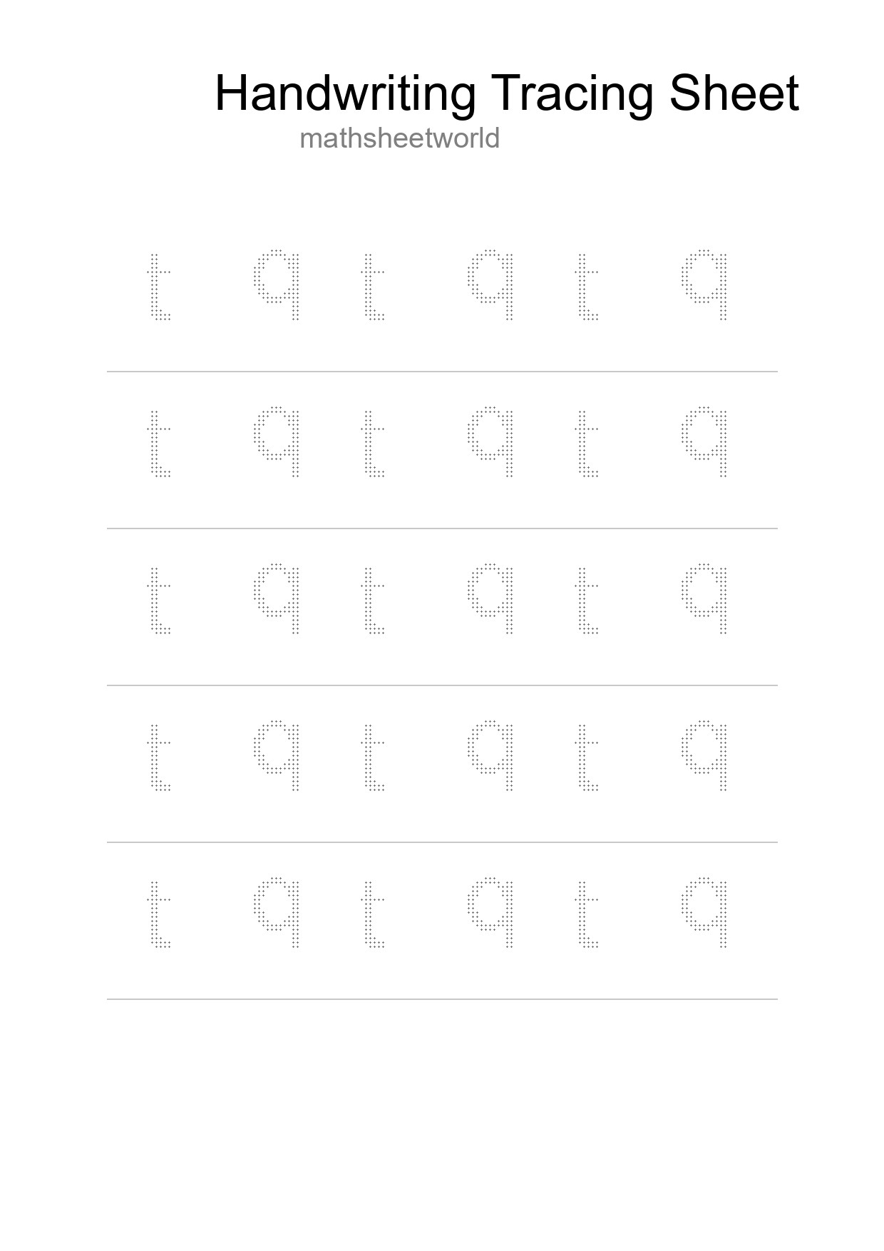 Printable Tracing Worksheet For Kids - Part 10